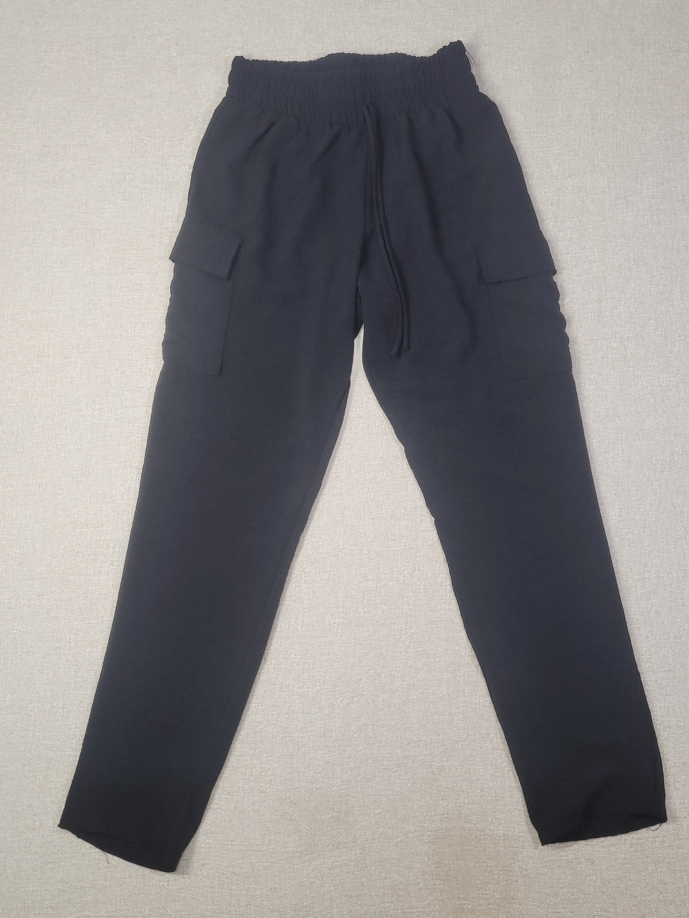 Marriane Black Cargo Jogger Pants with Drawstring